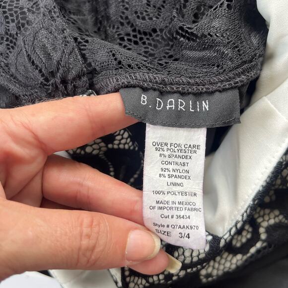 B. DARLIN All Lace Top Racerback Dress Sz 3/4 Black Whimsigoth New Halter Skater - Picture 10 of 12
